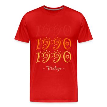 Jahrgang 1990 - Männer Premium Bio T-Shirt - Rot - Vorne - Damien (186cm)