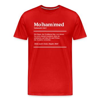 Mohammed Definition Design für stolze Mohammeds - Männer Premium Bio T-Shirt - Rot - Vorne - Damien (186cm)