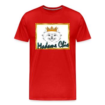 Madame Chic, T-Shirt, Pullover, Accessoires - Männer Premium Bio T-Shirt - Rot - Vorne - Damien (186cm)