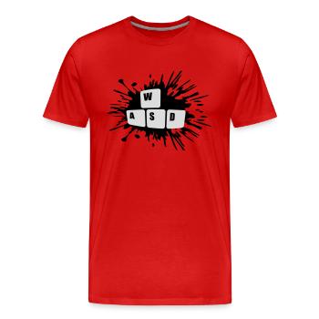 Tastatur Tasten Gamer WASD - Männer Premium Bio T-Shirt - Rot - Vorne - Damien (186cm)