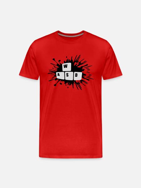 Keyboard Keys Gamer WASD - Men's Premium Organic T-Shirt - red