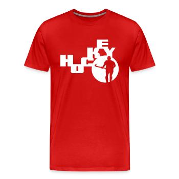 Hockeyf Hockey sur gazon Bâton de hockey - T-shirt bio Premium Homme - rouge - Devant - Damien (186cm)