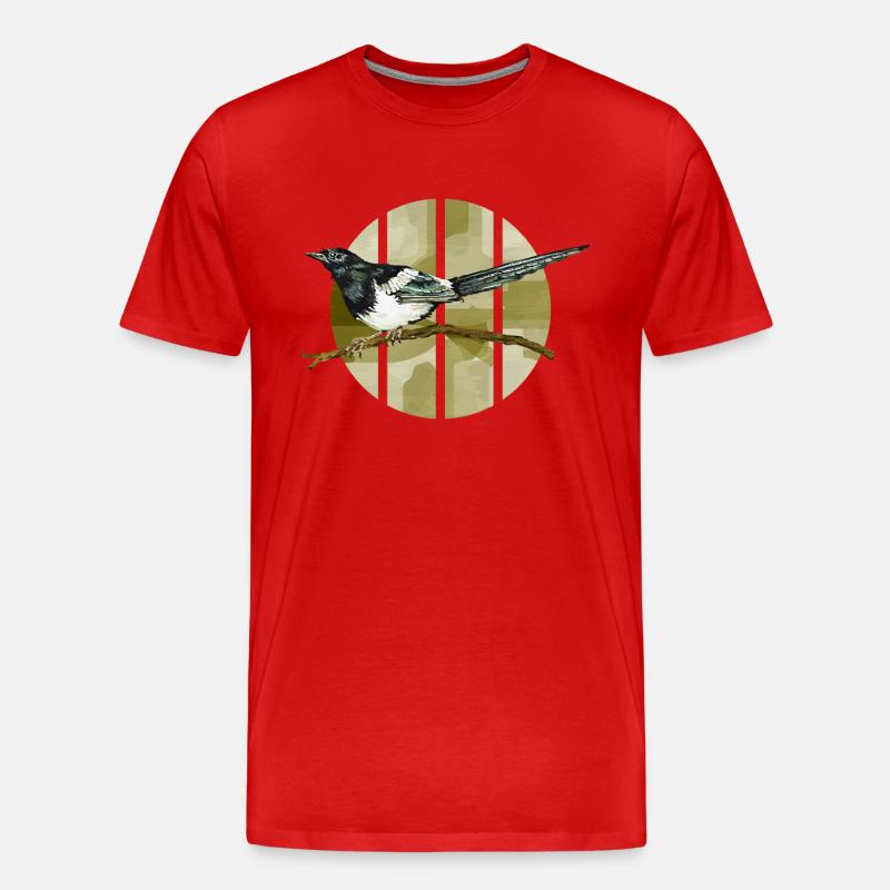 Bunter Vogel - Männer Premium Bio T-Shirt - Rot