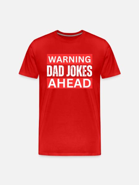 Warning Dad Jokes Ahead - Men's Premium Organic T-Shirt - red