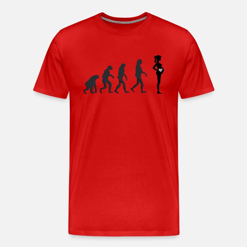 Schwanger - Menschliche Evolution - Männer Premium Bio T-Shirt - Rot