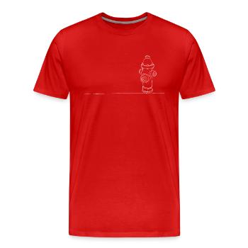 Bouche d’incendie Croquis de bouche d’incendie - T-shirt bio Premium Homme - rouge - Devant - Damien (186cm)