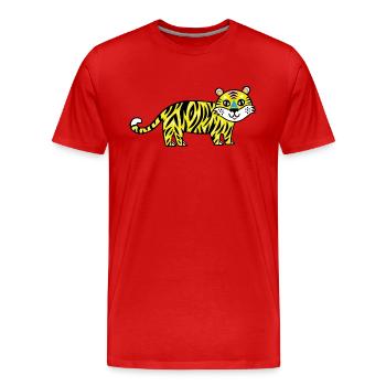 Wildtiere - Männer Premium Bio T-Shirt - Rot - Vorne - Damien (186cm)