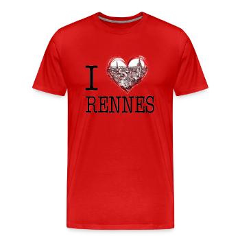 Ich liebe Rennes - Männer Premium Bio T-Shirt - Rot - Vorne - Damien (186cm)