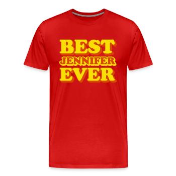 Lustiges Geschenk mit Vornamen Jennifer - Männer Premium Bio T-Shirt - Rot - Vorne - Damien (186cm)