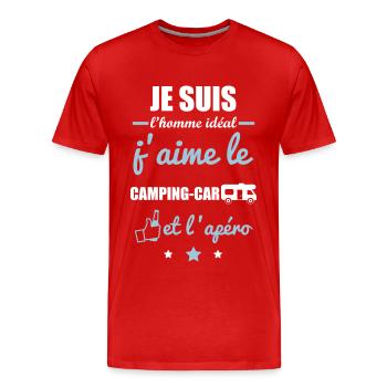 Homme idéal Camping car, camping-cartiste - T-shirt bio Premium Homme - rouge - Devant - Damien (186cm)