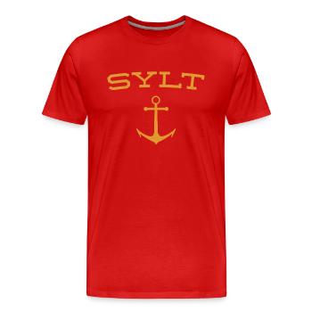 Sylt - North Sea - Germany - Kampen - Island - Men's Premium Organic T-Shirt - red - Front - Damien (186cm)