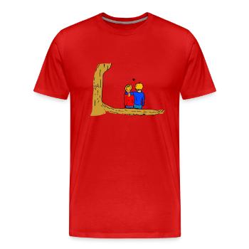 Keine Ahnung diese - Männer Premium Bio T-Shirt - Rot - Vorne - Damien (186cm)