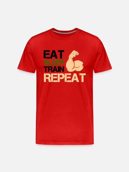 Biceps Eat Sleep Train - Men's Premium Organic T-Shirt - red