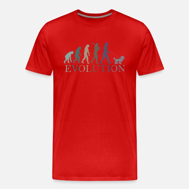 EVOLUTION PUDEL - Männer Premium Bio T-Shirt - Rot