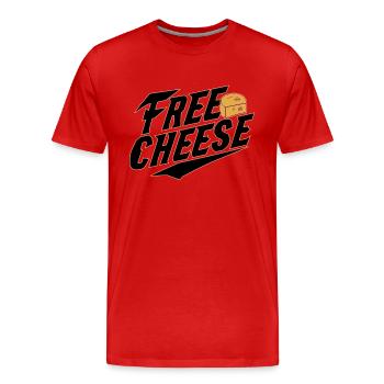 Fromage gratuit - T-shirt bio Premium Homme - rouge - Devant - Damien (186cm)