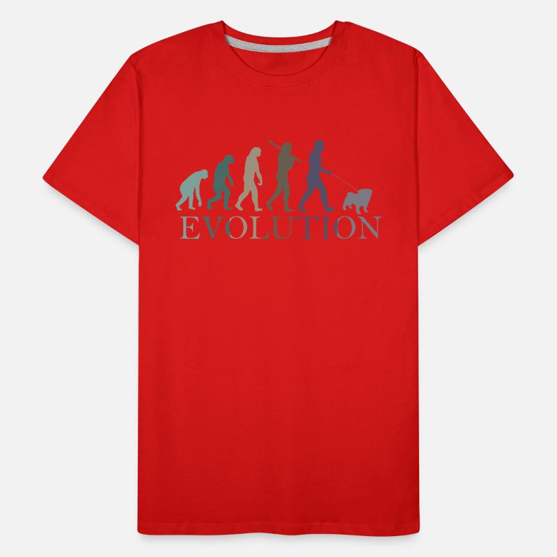 DIE EVOLUTION DES MOPSES Männer Premium Bio T-Shirt