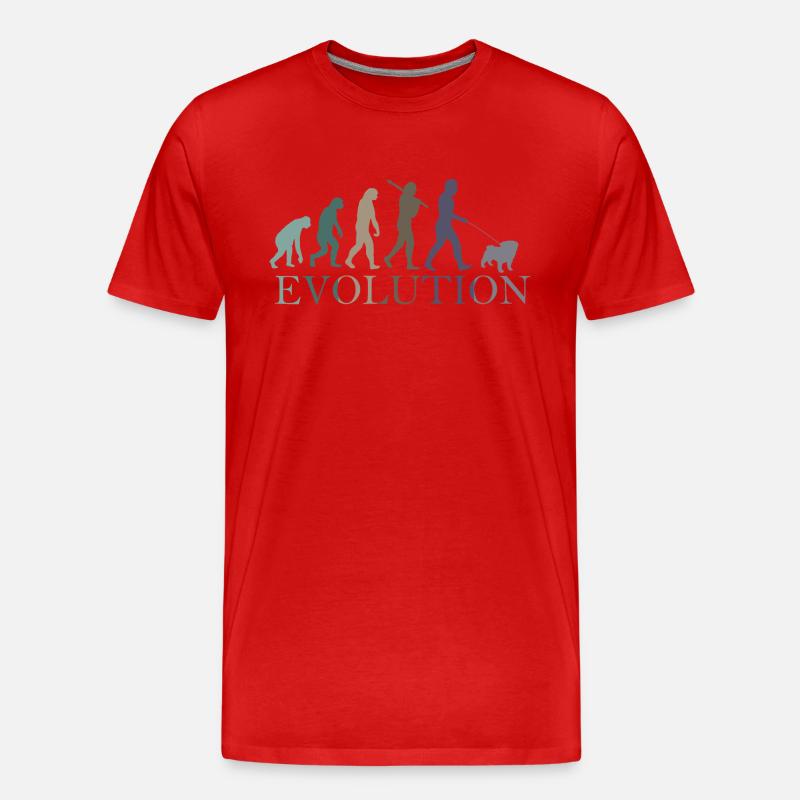 DIE EVOLUTION DES MOPSES - Männer Premium Bio T-Shirt - Rot