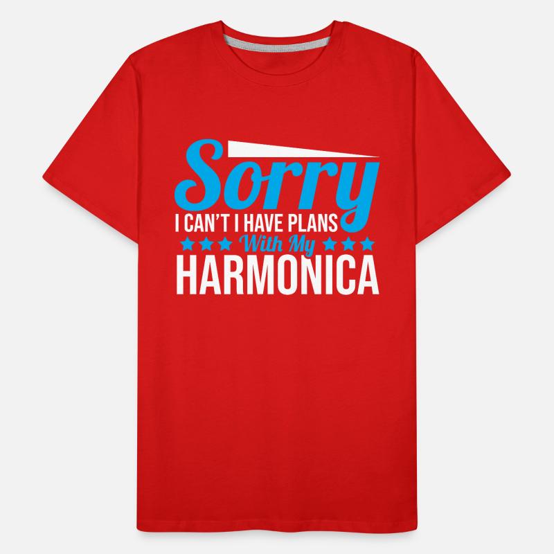 Playing Harmonica Gift Men's Premium Organic T-Shirt
