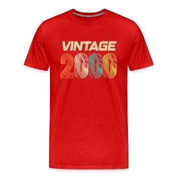 Vintage 2000 Retro - Best Seller - Men's Premium Organic T-Shirt - red - Front - Damien (186cm)