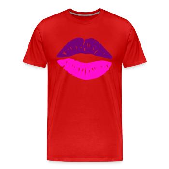 lippen kuss - Männer Premium Bio T-Shirt - Rot - Vorne - Damien (186cm)