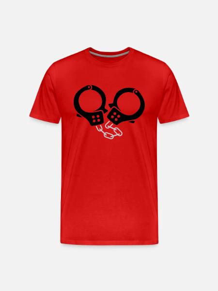 Handcuffs 2 - Men's Premium Organic T-Shirt - red