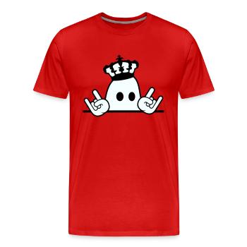 Mignon Métal Halloween Fantôme Roi Couronne Fantôme - T-shirt bio Premium Homme - rouge - Devant - Damien (186cm)