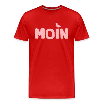 Moin die Möwe local Edition - Men's Premium Organic T-Shirt - red - Front - Damien (186cm)