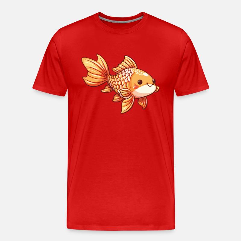 Goldfisch Comic - Männer Premium Bio T-Shirt - Rot