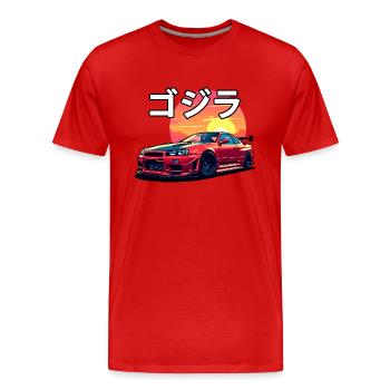 R34 Sunset - Men's Premium Organic T-Shirt - red - Front - Damien (186cm)