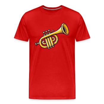 Trompete Musikinstrument - Männer Premium Bio T-Shirt - Rot - Vorne - Damien (186cm)