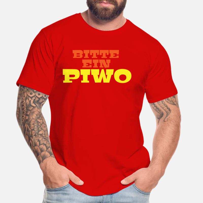 Bitte ein Piwo Polnisch Deutsch Spruch Geschenk Männer Premium Bio T-Shirt