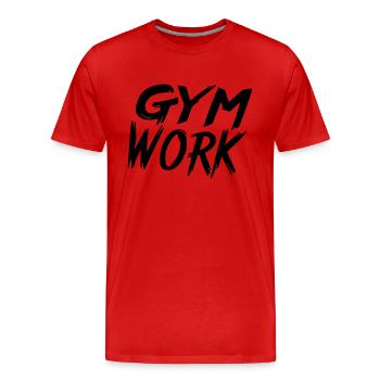 Fitnessstudioarbeit - Männer Premium Bio T-Shirt - Rot - Vorne - Damien (186cm)