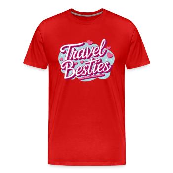 Travel Buddies – Style girly avec des cœurs - T-shirt bio Premium Homme - rouge - Devant - Damien (186cm)