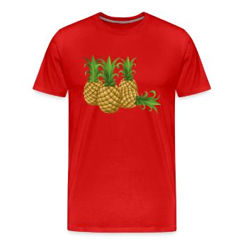 Ananas - Männer Premium Bio T-Shirt - Rot - Vorne - Damien (186cm)