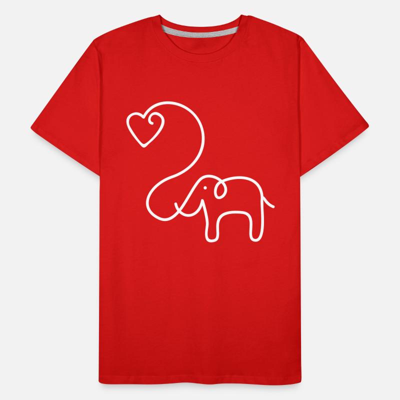 ELEFANT mit Herz Männer Premium Bio T-Shirt