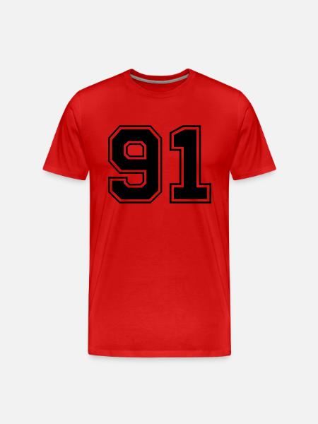 91 - Männer Premium Bio T-Shirt - Rot