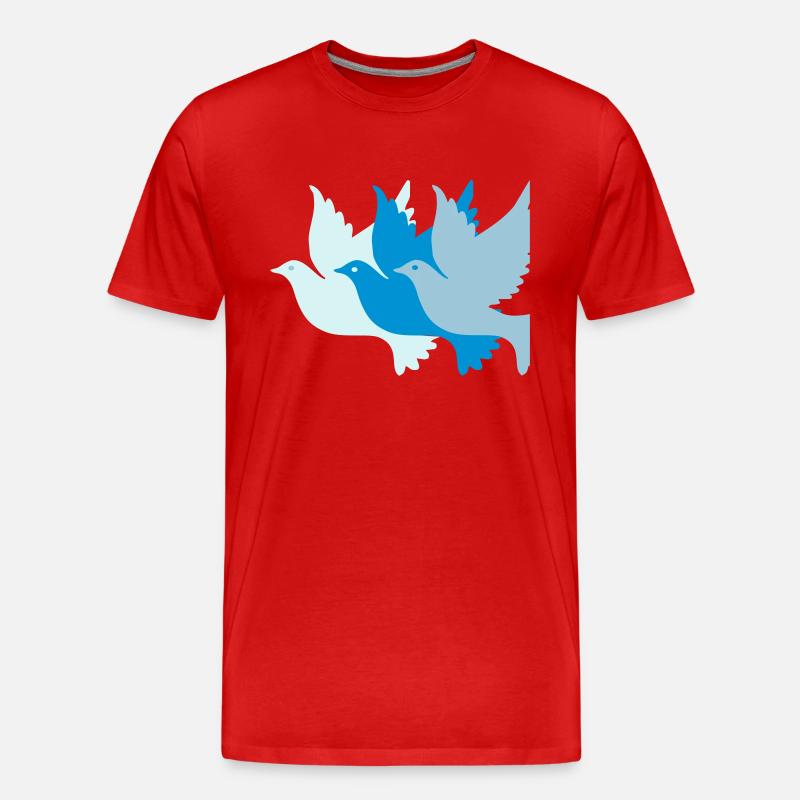 Taube - Männer Premium Bio T-Shirt - Rot