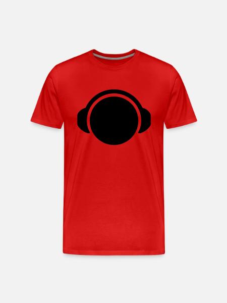 dj_kopfhoerer___f1 - Männer Premium Bio T-Shirt - Rot