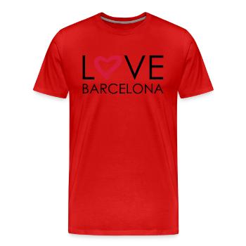 love barcelona - Männer Premium Bio T-Shirt - Rot - Vorne - Damien (186cm)