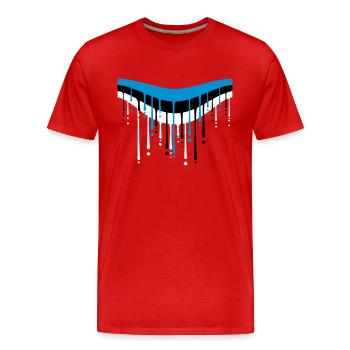 Pinceau graffiti blanc noir bleu Estonie - T-shirt bio Premium Homme - rouge - Devant - Damien (186cm)