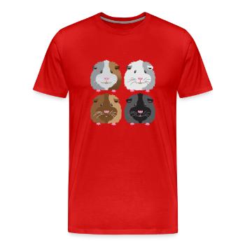 quatre cochons d'Inde! - T-shirt bio Premium Homme - rouge - Devant - Damien (186cm)