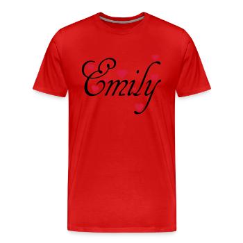 ♥ټI Love Emily-Vector Cute Confession Designټ♥ - Men's Premium Organic T-Shirt - red - Front - Damien (186cm)