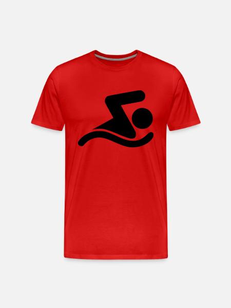 Sport - Schwimmer - Männer Premium Bio T-Shirt - Rot