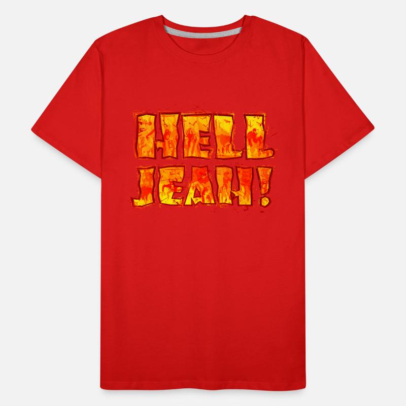 Hell Jeah! (lettering) Men's Premium Organic T-Shirt