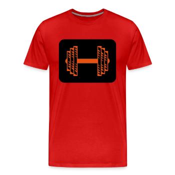 hantel - Männer Premium Bio T-Shirt - Rot - Vorne - Damien (186cm)