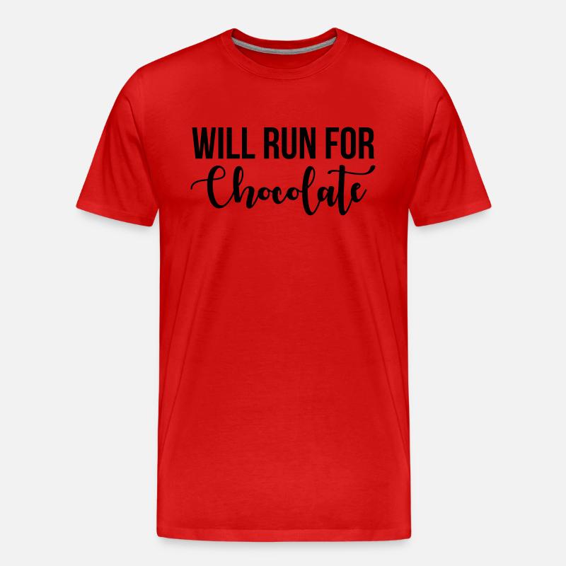 Will run for chocolate - Männer Premium Bio T-Shirt - Rot