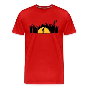 Vacances jouer au golf - T-shirt bio Premium Homme - rouge - Devant - Damien (186cm)