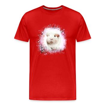guinea pig, graffiti,painting,pink,pink - Men's Premium Organic T-Shirt - red - Front - Damien (186cm)