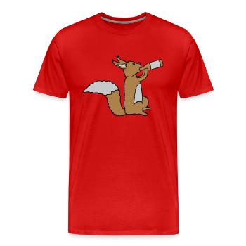 Écureuil buveur de bière - T-shirt bio Premium Homme - rouge - Devant - Damien (186cm)