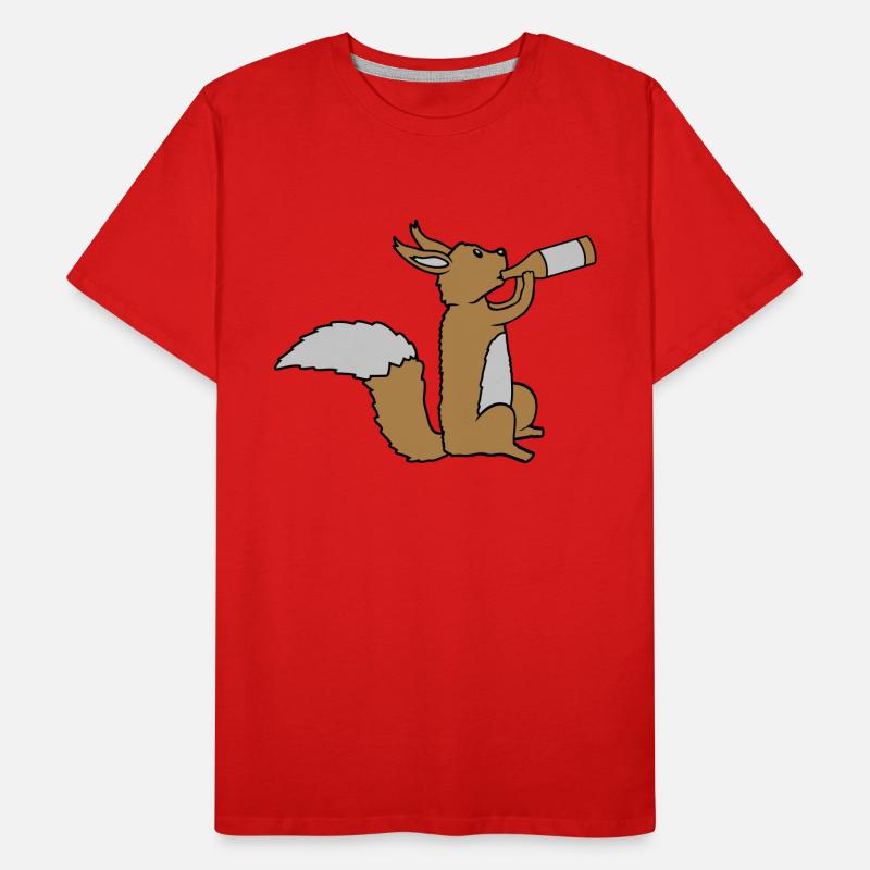 Bier trinkendes Eichhörnchen Männer Premium Bio T-Shirt